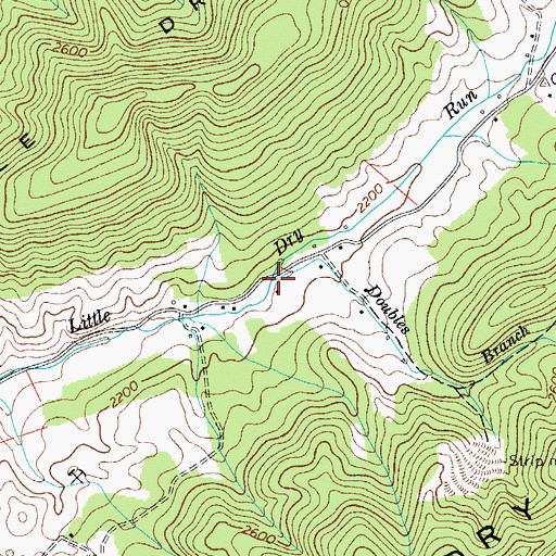 Topographic Map of Doubles Branch, TN