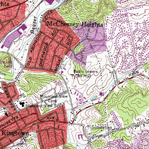 Topographic Map of WFHG, TN