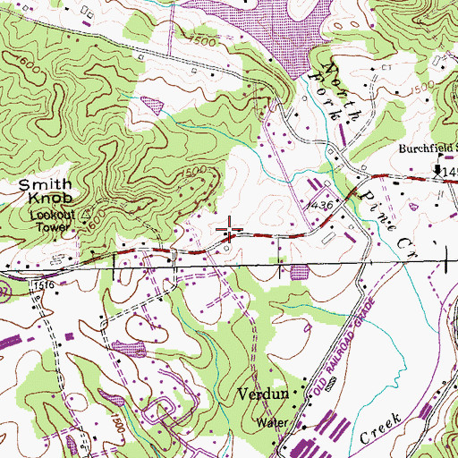 Topographic Map of COF Park Service Office, TN