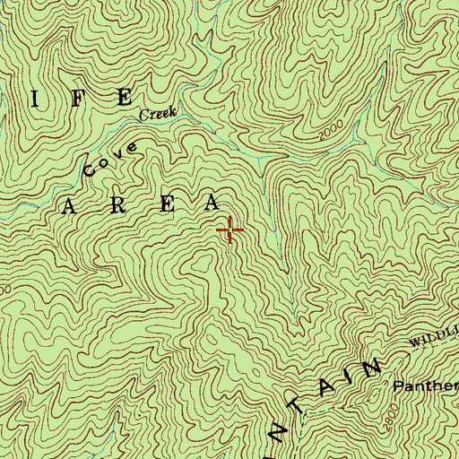 Topographic Map of Little Frog Wilderness, TN