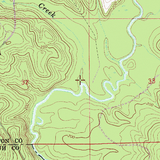 Topographic Map of Reedy Creek, AL