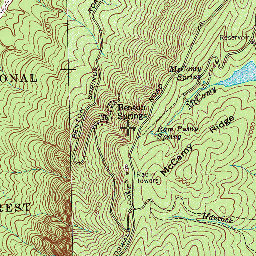 Topographic Map of Chilhowee Mountain Observation Site, TN