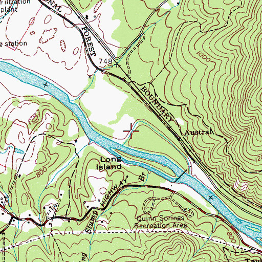 Topographic Map of Gee Creek Campground, TN