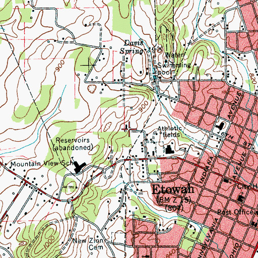 Topographic Map of Hiwassee Work Center, TN
