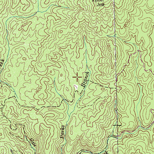 Topographic Map of Parker Cemetery, TN