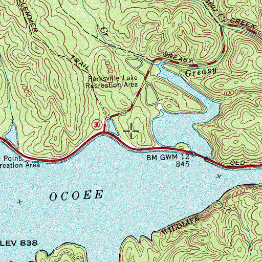 Topographic Map of Price Cemetery, TN