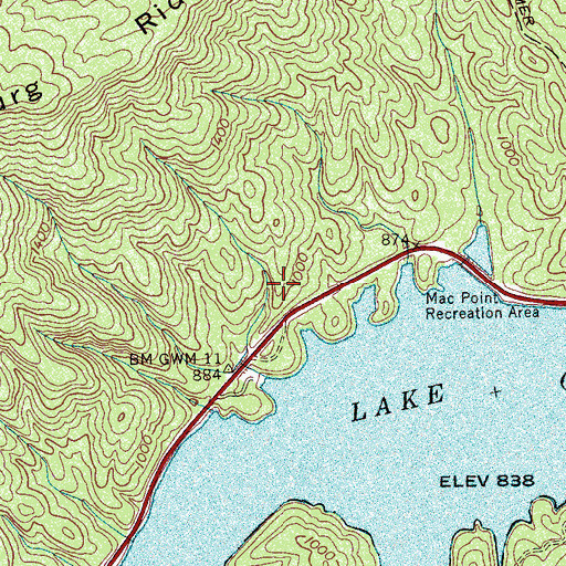 Topographic Map of Thornburg Shooting Range, TN