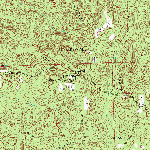 Topographic Map of Rock West African Methodist Episcopal Church, AL