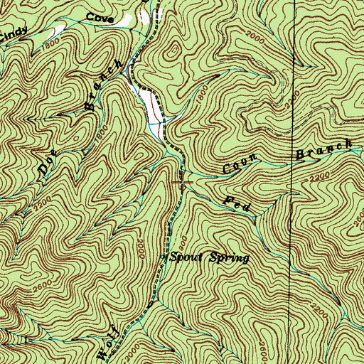 Topographic Map of Fed Fork, TN