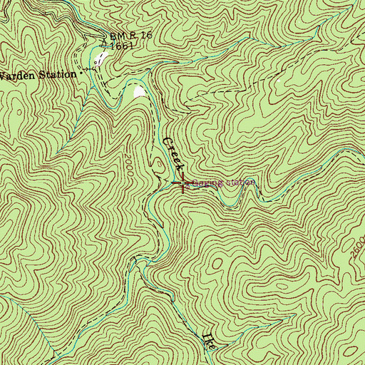 Topographic Map of South Fork Citico Creek, TN