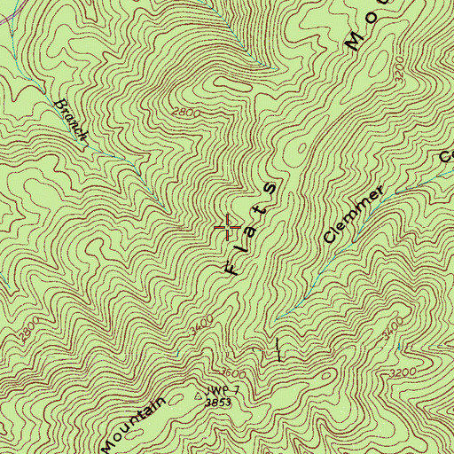 Topographic Map of Flats Mountain, TN