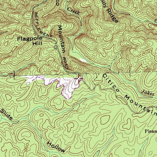 Topographic Map of Citico Mountain, TN