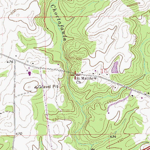 Topographic Map of Saint Matthew Church, AL