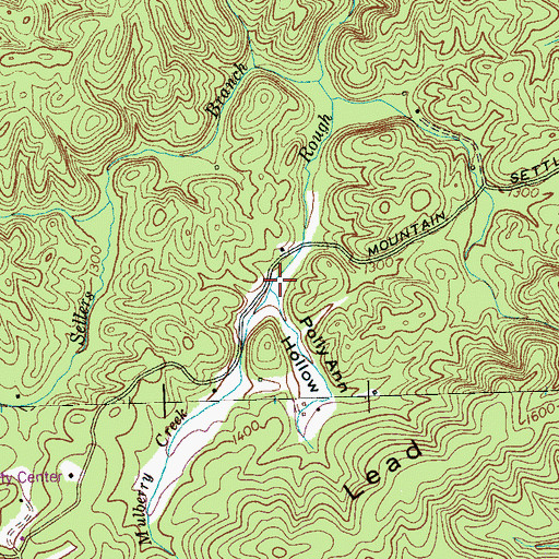 Topographic Map of Mulberry Creek, TN