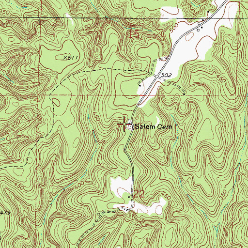 Topographic Map of Salem Cemetery, AL