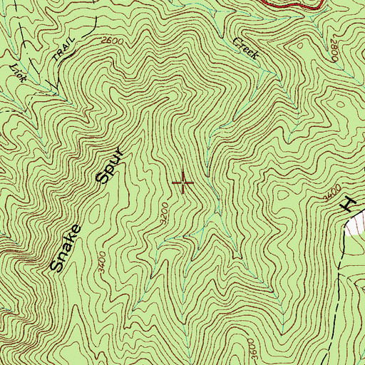 Topographic Map of Kettlefoot Wildlife Management Area, TN