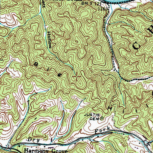 Topographic Map of Big Hill, TN