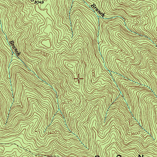 Topographic Map of Pond Mountain, TN