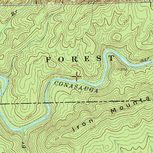 Topographic Map of Conasauga River Trail, TN