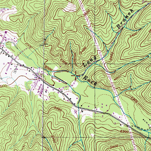 Topographic Map of Long Branch, TN
