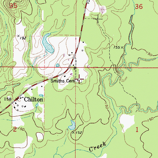 Topographic Map of Smiths Cemetery, AL