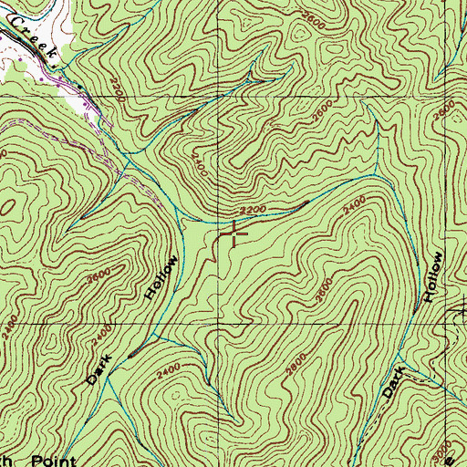 Topographic Map of Dark Hollow, TN
