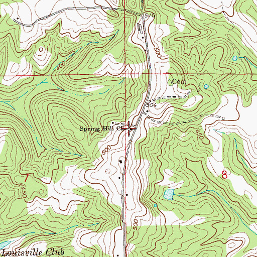 Topographic Map of Spring Hill Church, AL