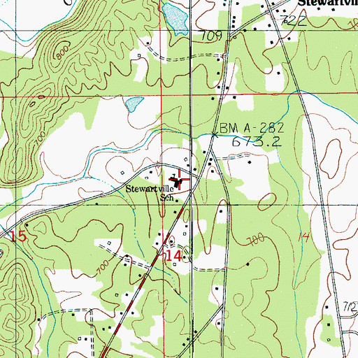 Topographic Map of West Coosa Elementary School, AL