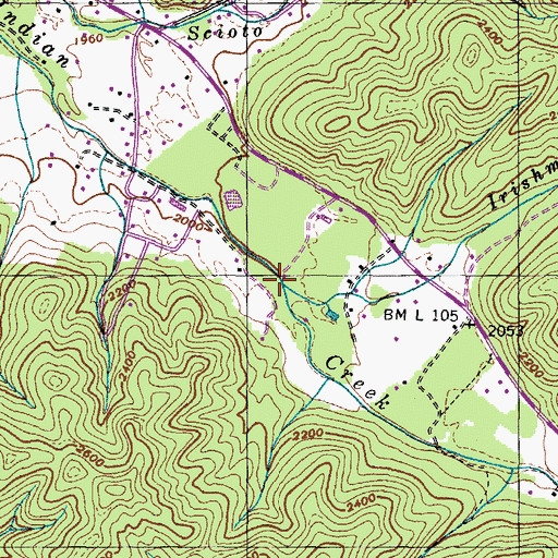 Topographic Map of Irishman Branch, TN