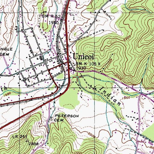 Topographic Map of Scioto Creek, TN