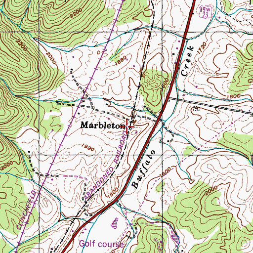 Topographic Map of Marbleton, TN