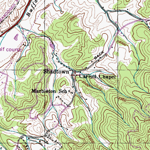 Topographic Map of Carroll Chapel, TN