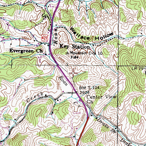 Topographic Map of Bulldog Creek, TN