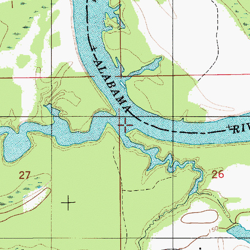 Topographic Map of Tallawassee Creek, AL