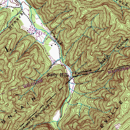 Topographic Map of Clarkville Iron Furnace Documentary Site, TN