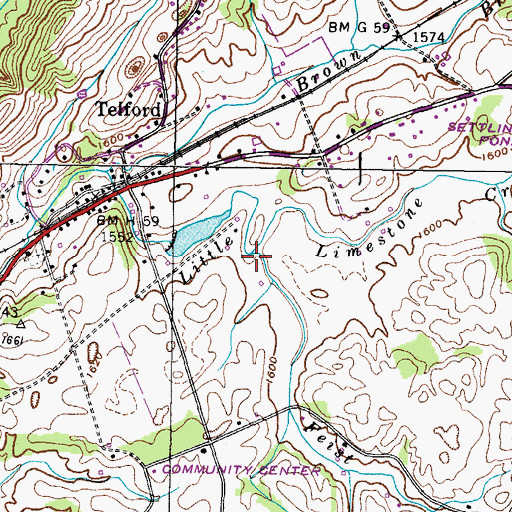 Topographic Map of Feist Branch, TN