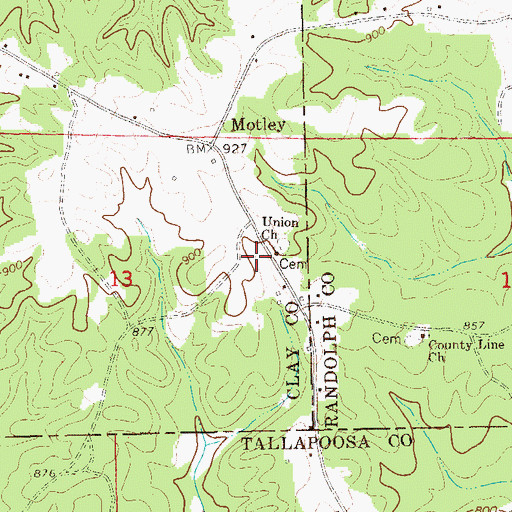 Topographic Map of Union Baptist Church, AL