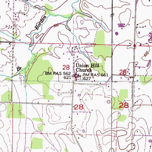 Topographic Map of Union Hill Missionary Baptist Church, AL