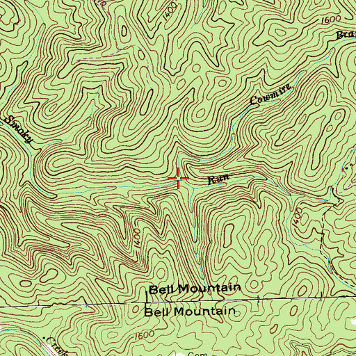 Topographic Map of Cowmire Branch, TN