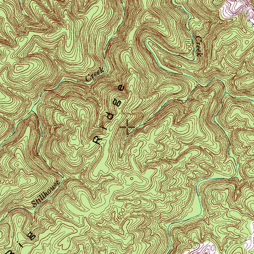 Topographic Map of Big Ridge, TN