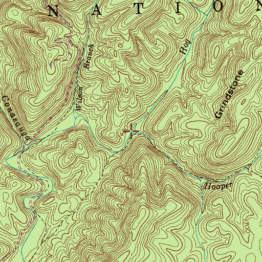 Topographic Map of Hooper Branch, TN