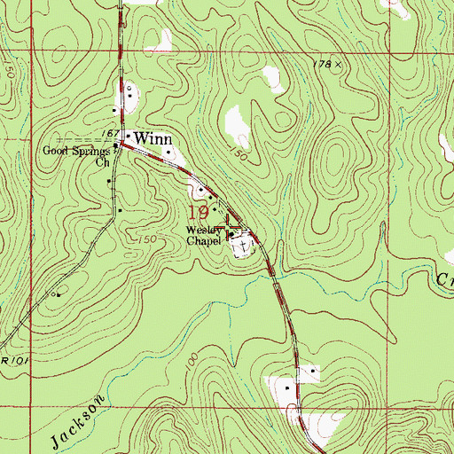 Topographic Map of Wesley Chapel Methodist Church, AL