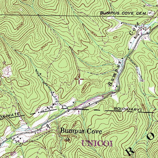 Topographic Map of Unaka Ranger Station, TN