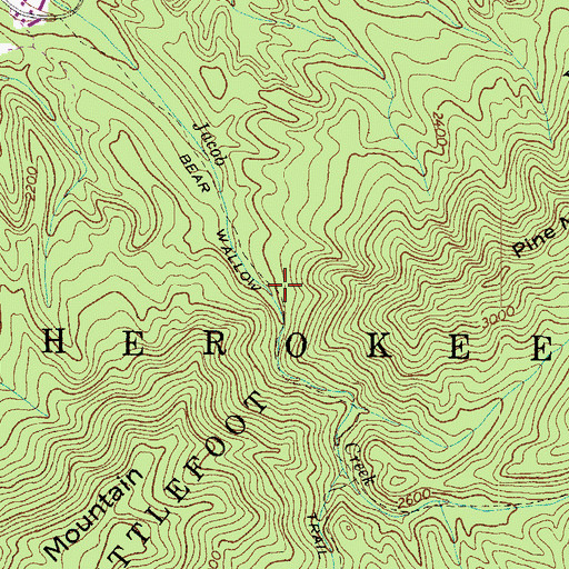Topographic Map of Bear Wallow Trail, TN