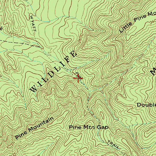 Topographic Map of Wyatt Fire Trail, TN