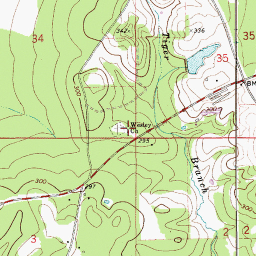 Topographic Map of Wesley Chapel Methodist Church, AL