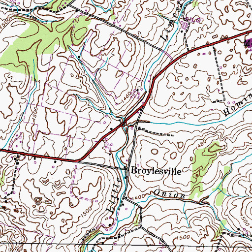 Topographic Map of Hominy Branch, TN