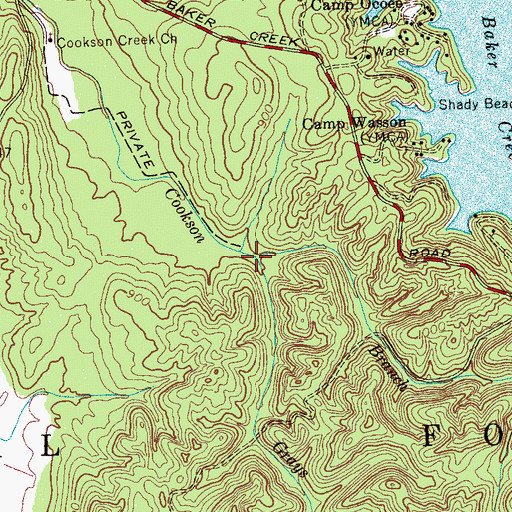 Topographic Map of Grays Branch, TN