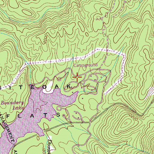 Topographic Map of Indian Boundary Recreation Area, TN