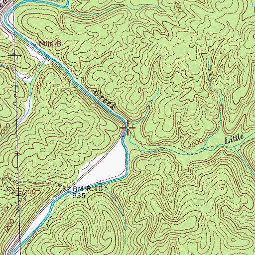 Topographic Map of Little Citico Creek, TN